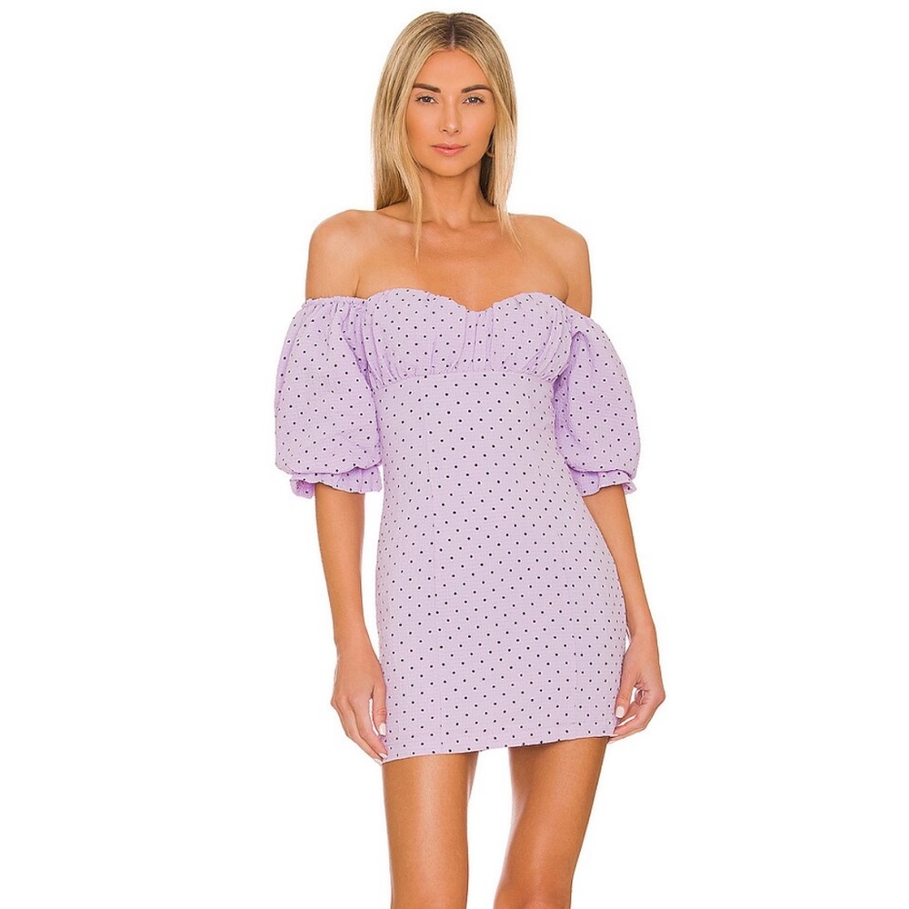 Majorelle Ashling Mini Dress in Lilac Dot
